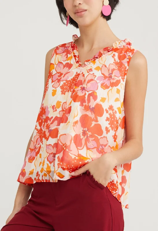 Two Way Floral Burst Blouse Casual Women's Japanese 