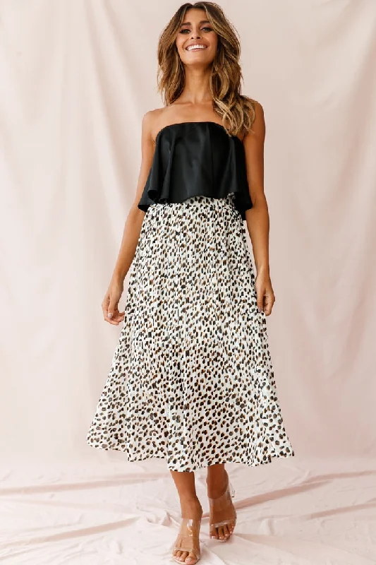 Marie Satin Bandeau Crop Top Black British Gentlewoman Style