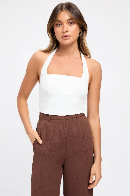 Oyster Curved Halter Top Casual Women's Japanese 