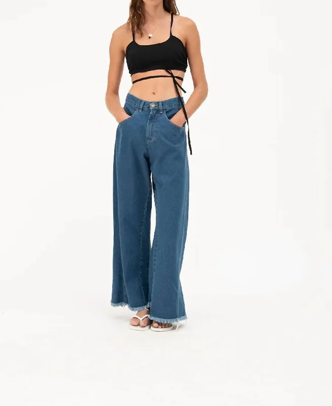 Asimetrico Wide Leg Jeans In Denim