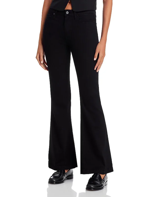 Womens High Rise Solid Flared Jeans Sharp Women's Italian