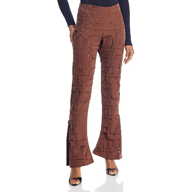 A.W.A.K.E MODE Womens Woven Crepe Flared Pants