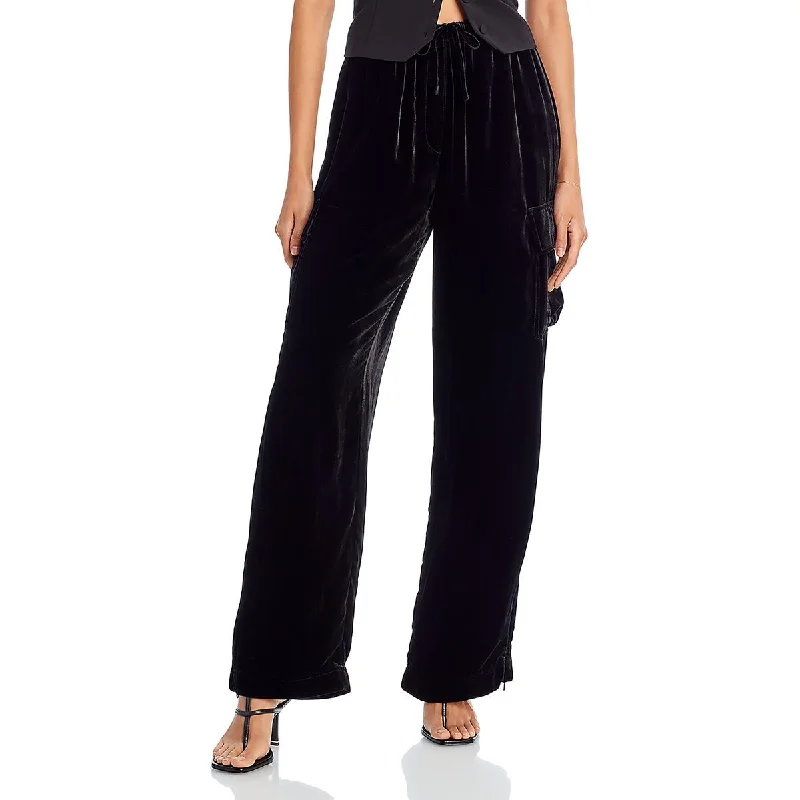 Alexander Wang Womens Velvet Drawstring Cargo Pants Practical Women's Quick - dry