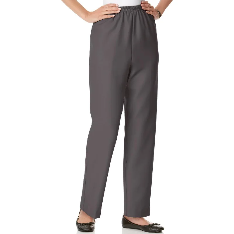 Alfred Dunner Womens Petites High Waist Straight Leg Trouser Pants British Gentlewoman Style
