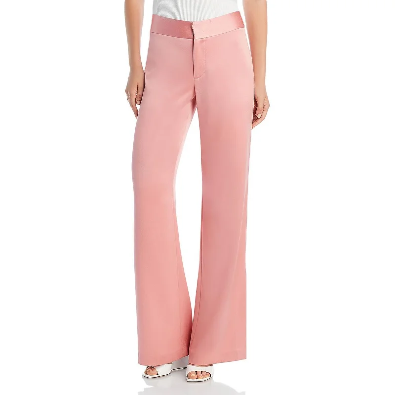 Alice and Olivia Womens Satin Solid Dress Pants Bold Women's Animal Print