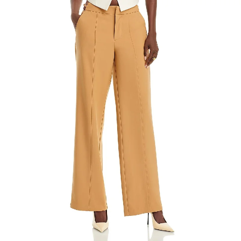 Avec Les Filles Womens Pocket Ankle Wide Leg Pants Cozy Women's Sherpa - lined