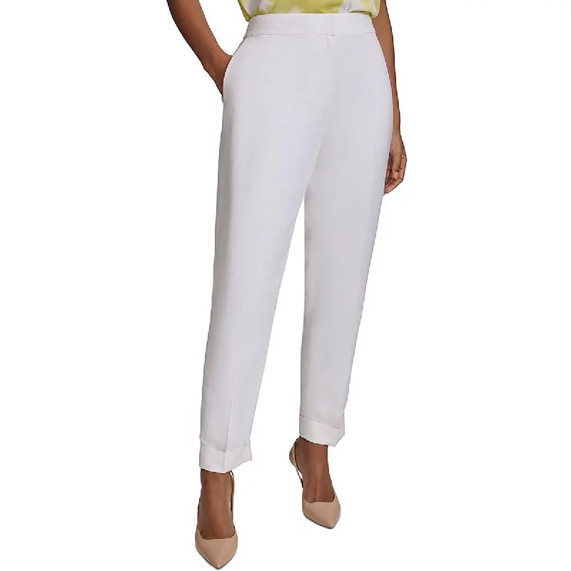 Calvin Klein Womens Linen Blend High-Rise Ankle Pants Australian Beach