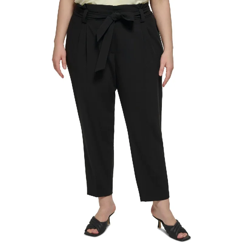 Calvin Klein Womens Plus Belted Business Dress Pants Monochromatic All - in - one