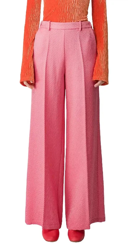 Diagonal Structure Couture Palazzo Pants In Boreal Rose performance