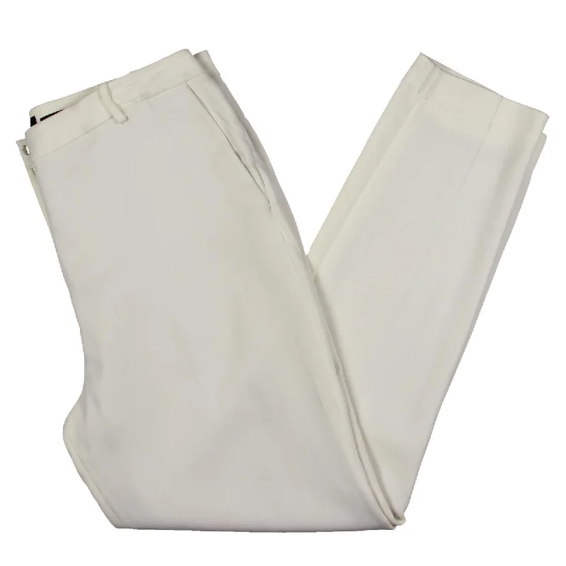 Donna Karan Womens High Rise Lined Straight Leg Pants