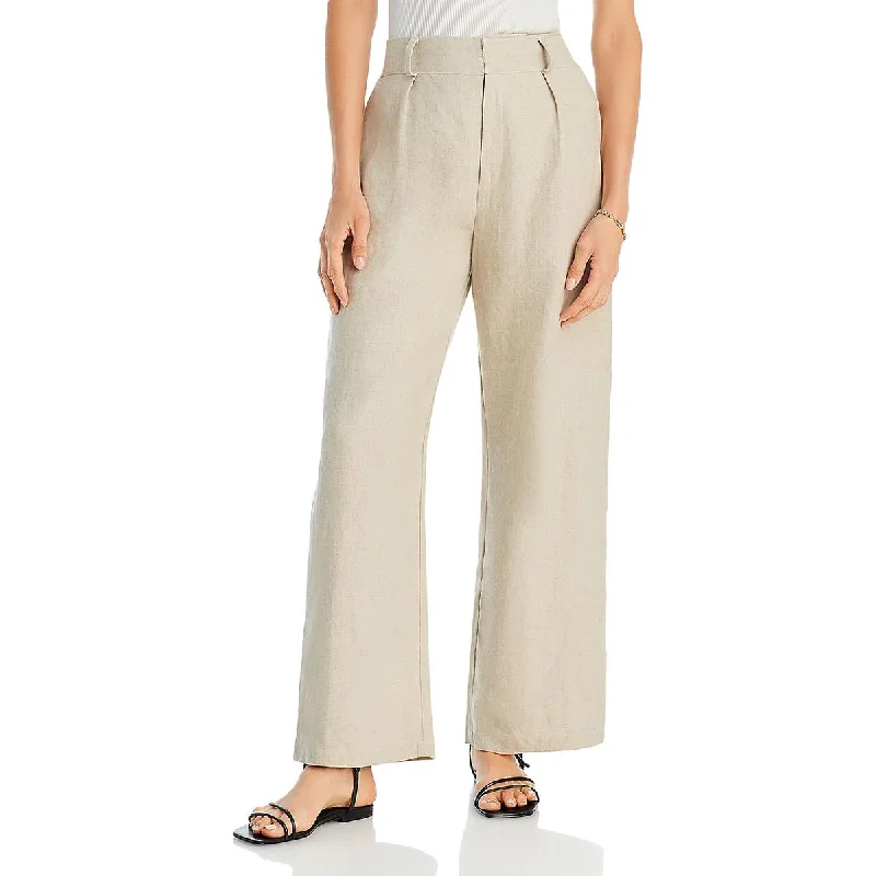 Faithfull the Brand Womens Ida Linen Pleated Ankle Pants Unique Women's Upcycled