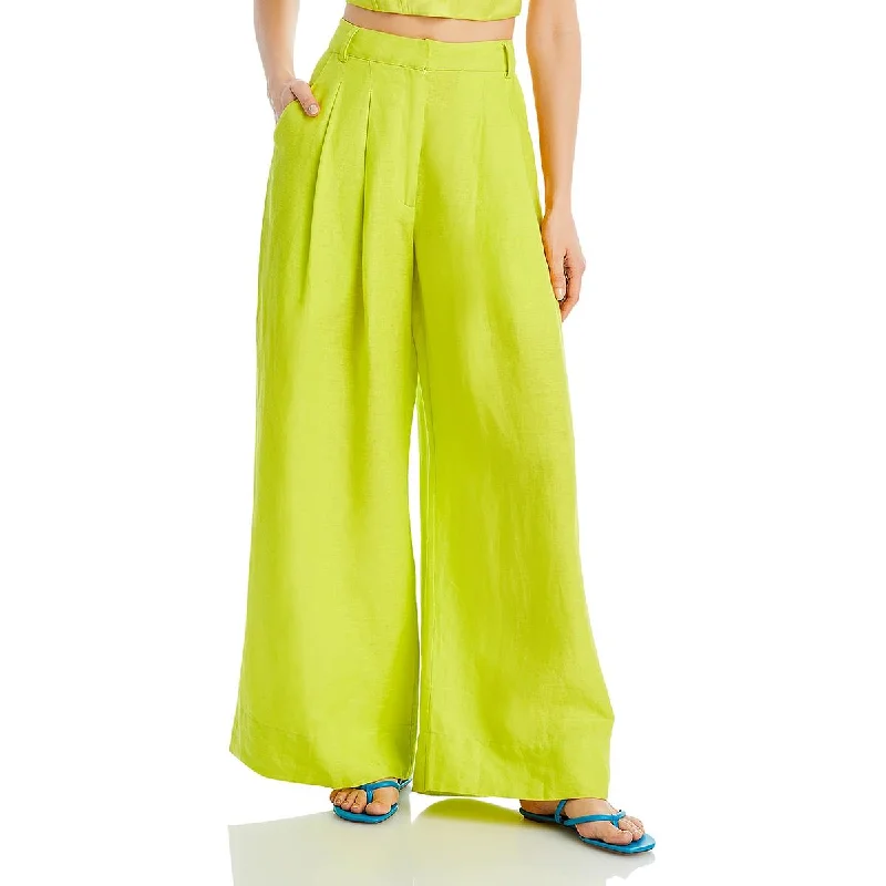 FARM Rio Womens Linen Wide Leg Pants Streetwear Style for 