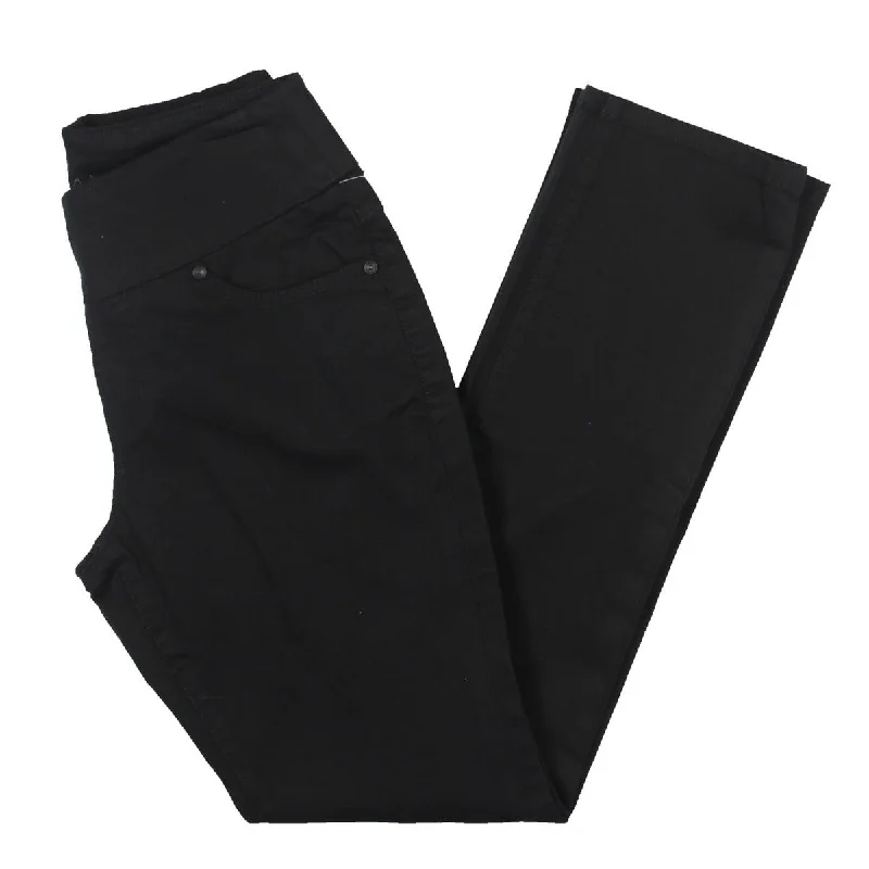 Jag Jeans Womens Petites Mid-Rise Pull On Straight Leg Pants Country
