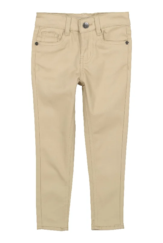 Toddler Girls Solid Twill Skinny Leg Pants Street