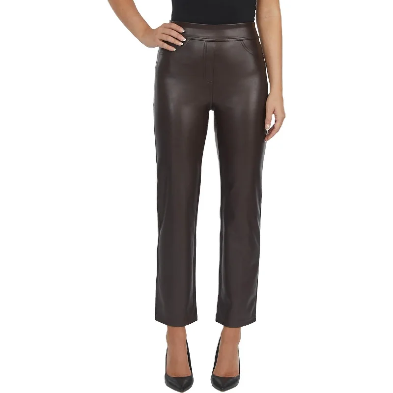 Laundry by Shelli Segal Womens Faux Leather Vegan Straight Leg Pants