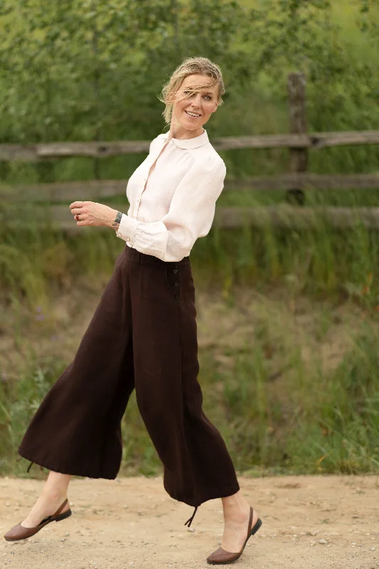 Midi Charlotte Trousers, Twill Linen Scandinavian