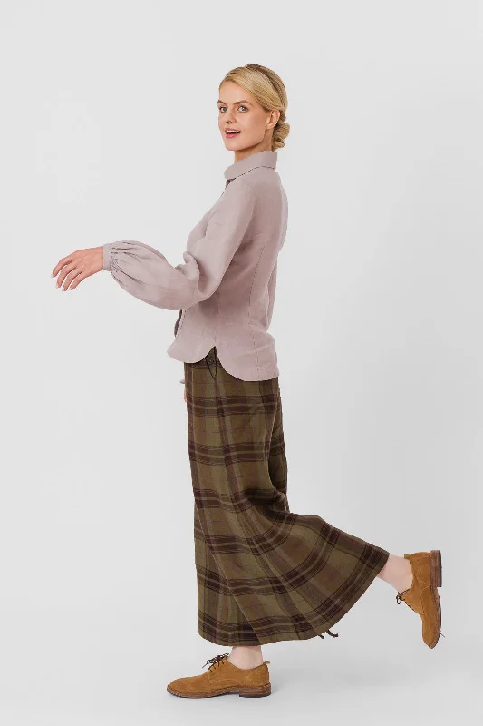 Midi Charlotte Trousers, Twill Linen Sleek Women's 