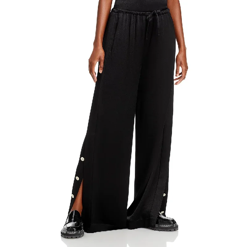 Proenza Schouler Womens Hazel Satin Drawstring Wide Leg Pants Women