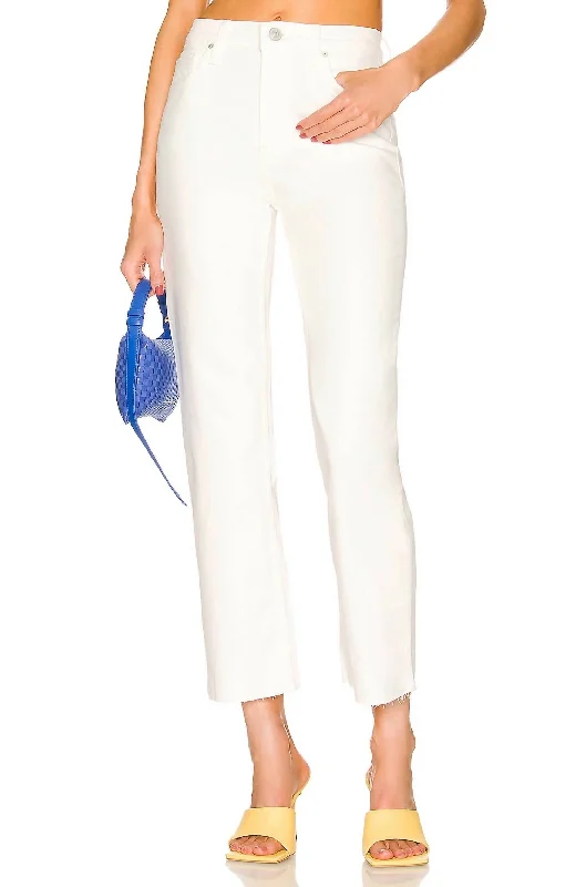 Remi High Rise Ankle Jeans In White