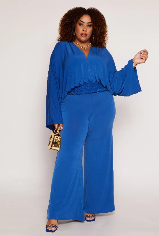 Plus Size High Waist Palazzo Pants Traditional Women's 