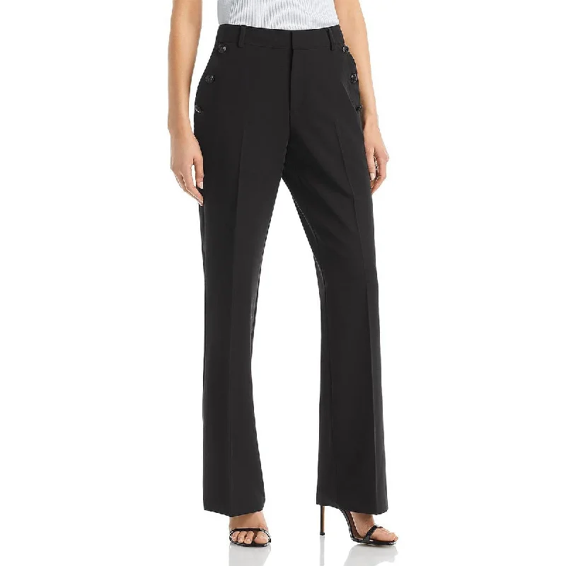 Sailor Womens Flared Work Wear Dress Pants Monochromatic Office Style