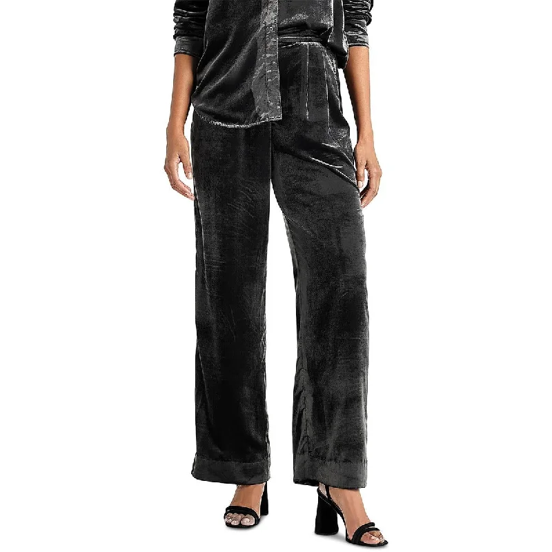 Splendid Womens Irene Velvet Pleated Dress Pants Trendy Women's Oversized