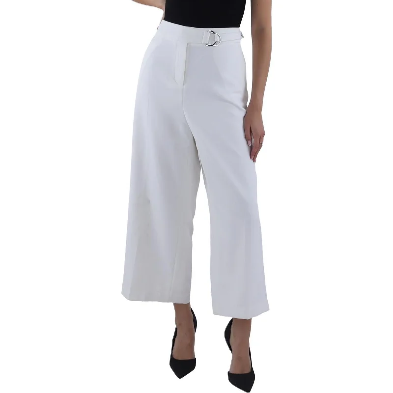 T Tahari Womens High Rise Belted Wide Leg Pants