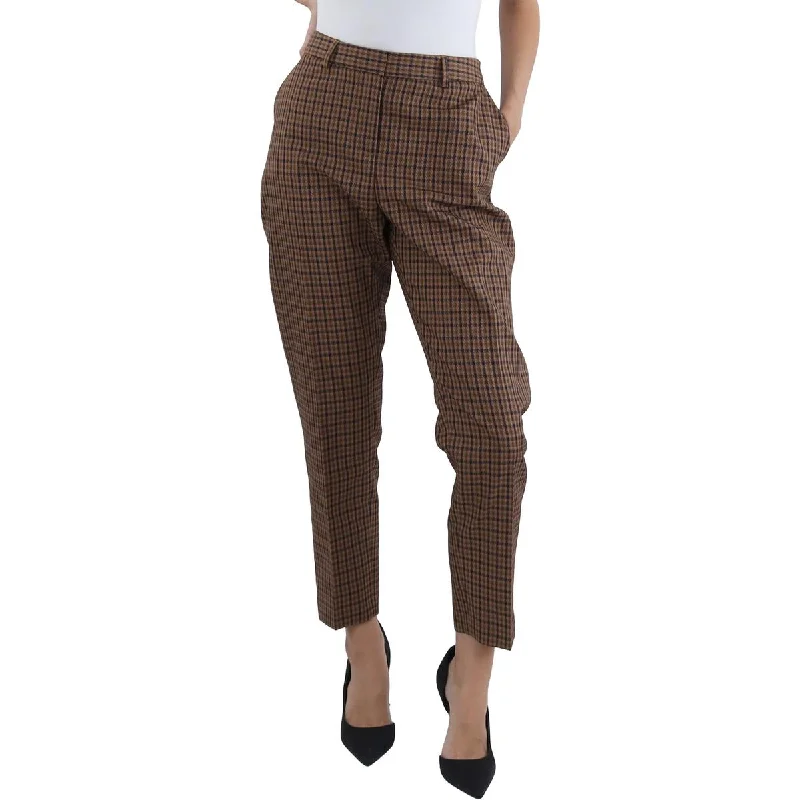 Tahari ASL Womens Woven Plaid Dress Pants