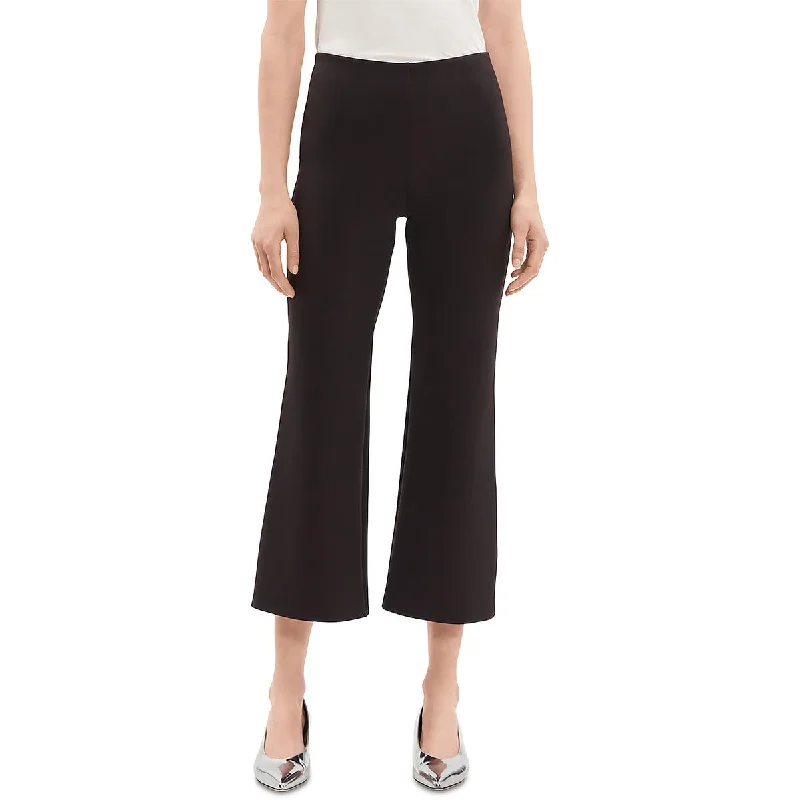 Theory Womens Petites Mid-Rise Scuba Cropped Pants Streetwear Style for 