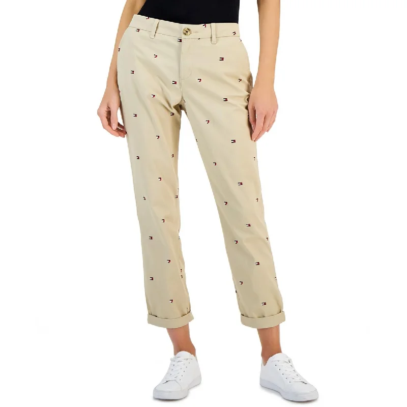 Tommy Hilfiger Womens Hampton Heart Print Slim Chino Pants