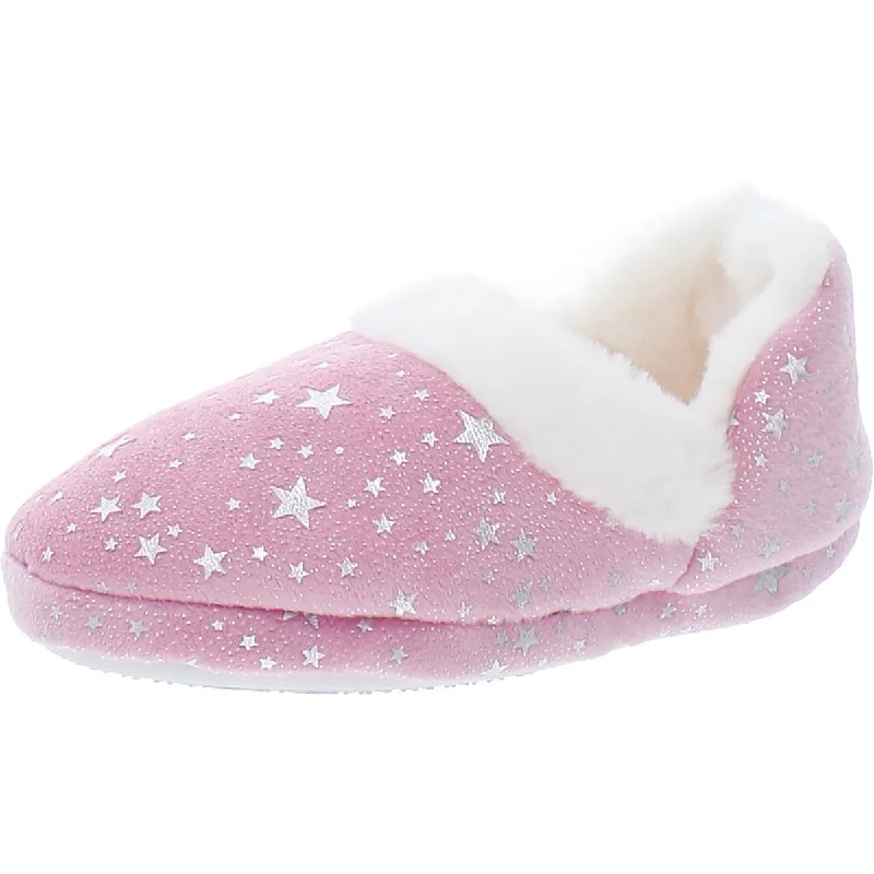 Capelli New York Girls Little Kid Faux Fur Lined Moccasin Slippers