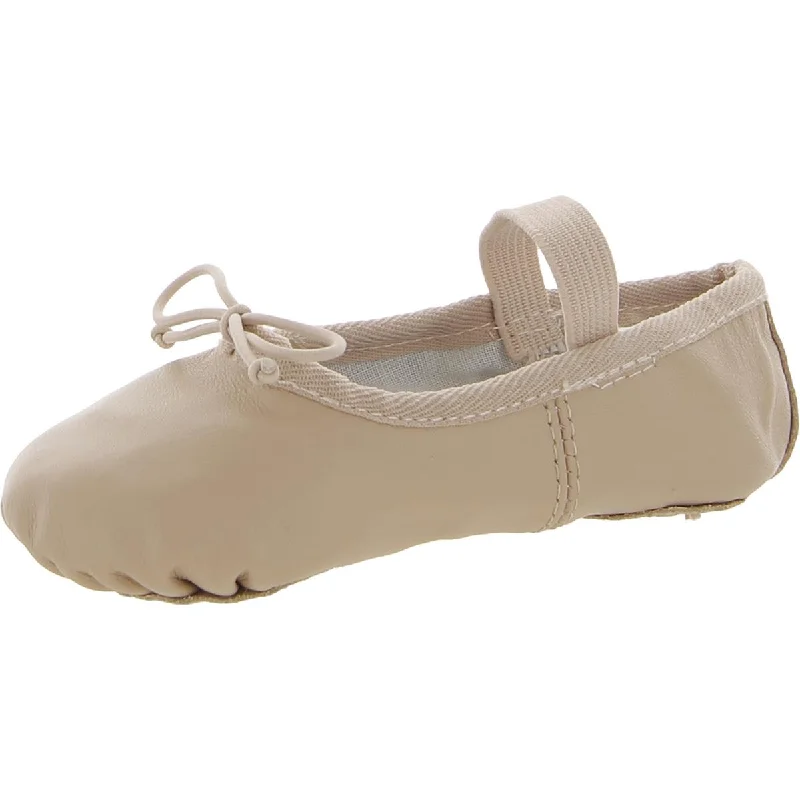 Dance Class Girls Leather Slip On Ballet Shoes