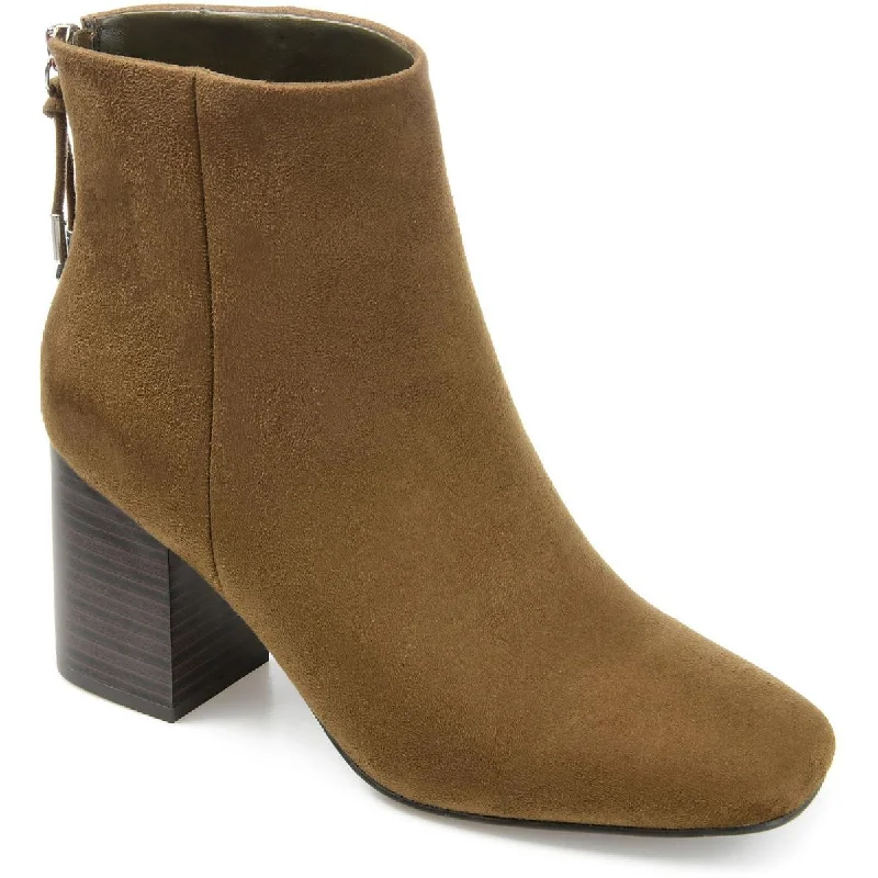 Journee Collection Womens Audrina Faux Suede Square Toe Booties