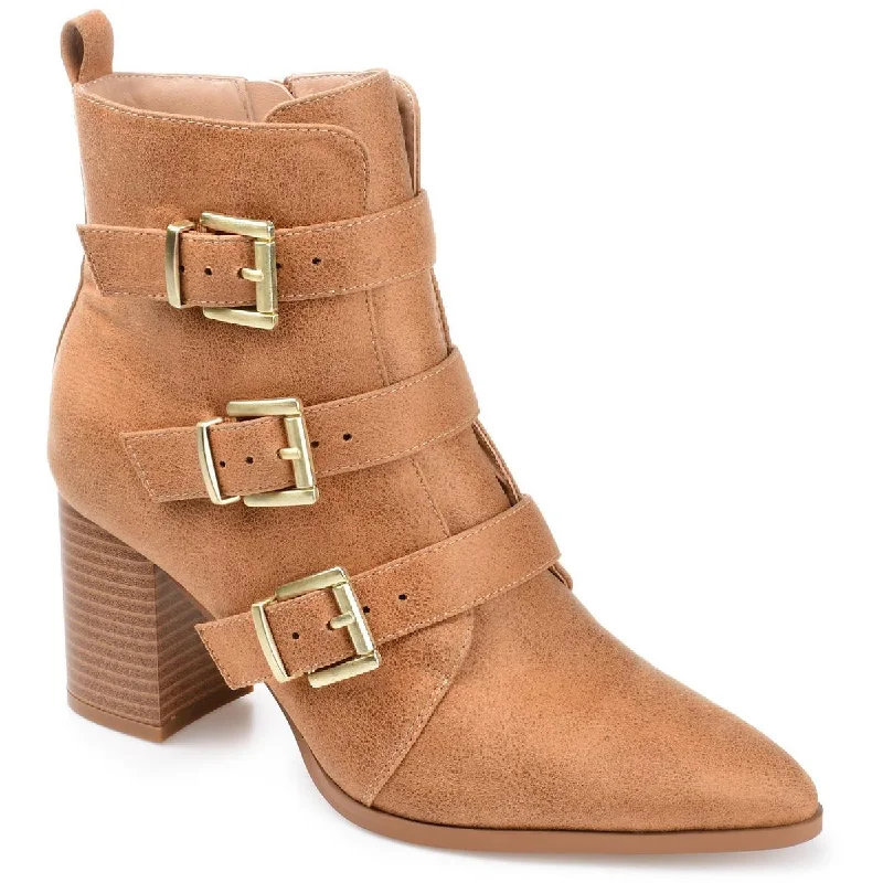 Journee Collection Womens Winsley Buckle Buckles Booties