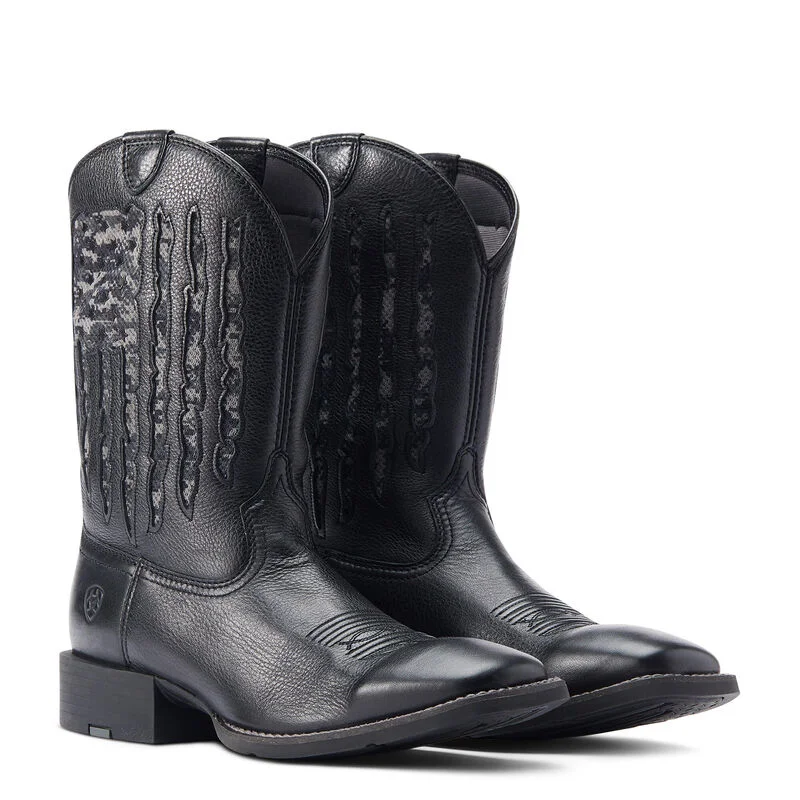10044563 Men's Ariat Sport My Country VentTEK Western Boot -Black British Gentlewoman Style 10044563 Men's Ariat Sport My Country VentTEK Western Boot -Black British Gentlewoman Style
