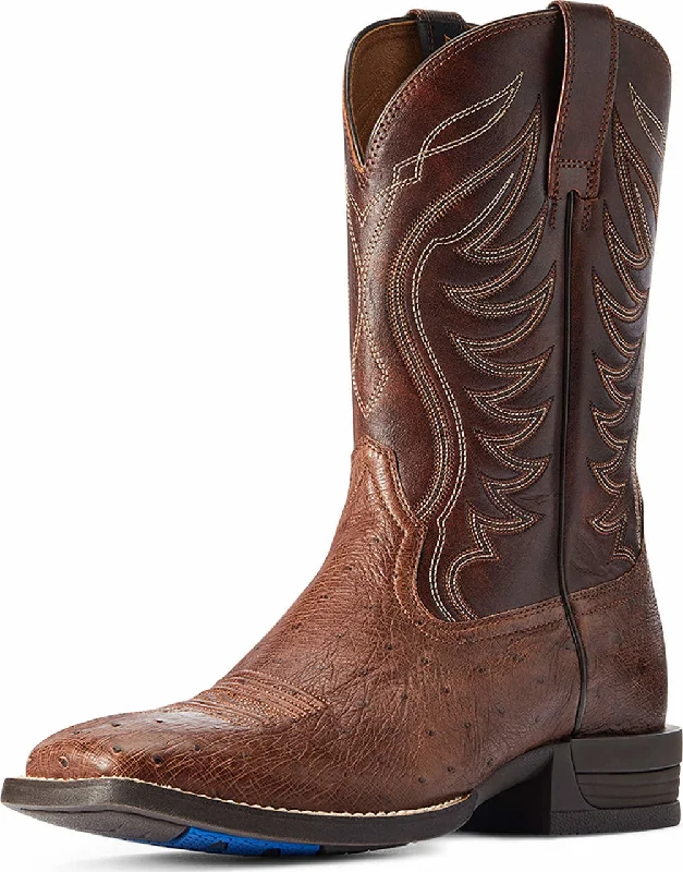 Ariat Men's Boots - Reckoning Smooth Ostrich - Dark Tobacco / Nut Brown 10042473 Relaxed Women's Beachy