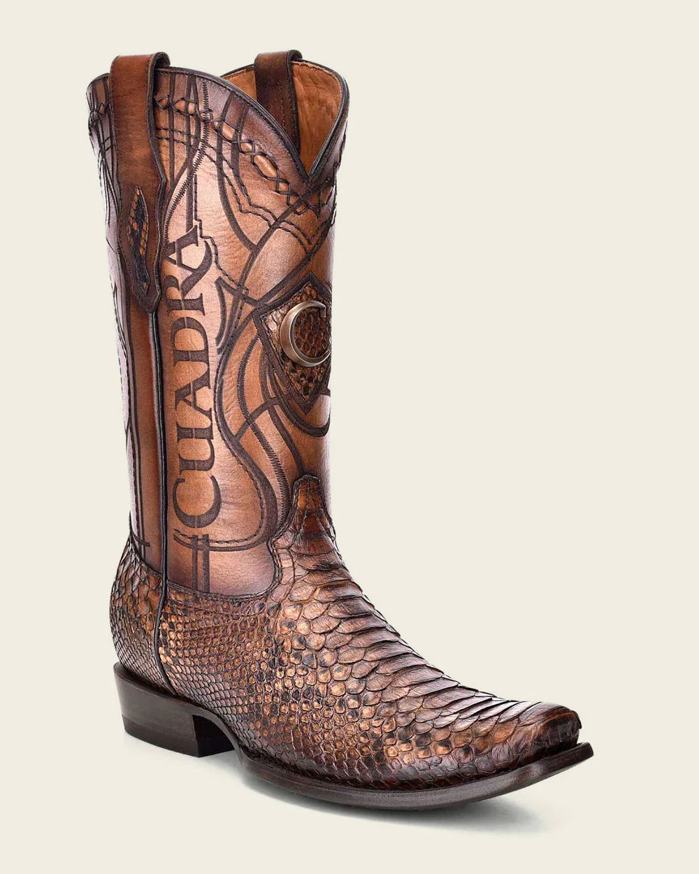 MEN'S CUADRA Western honey exotic boot PYTHON CU401 Classic Women's Pin - striped