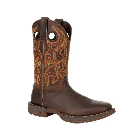 Men's Durango Rebel Dark Chestnut Brown Wide Sq Toe Boot DDB0317 Refined Women's Classic 