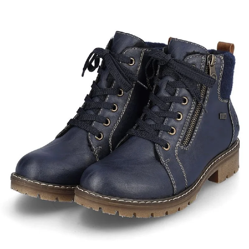 Rieker Sabrina 05 Navy Leather Boots (Women's) Sophisticated Women's Tailored
