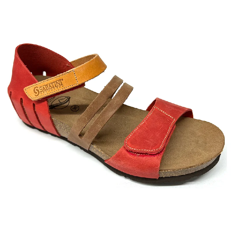 Sabatini Edie Rosso/Arancio Crazy Sandal (Women's) Earthy Women's 