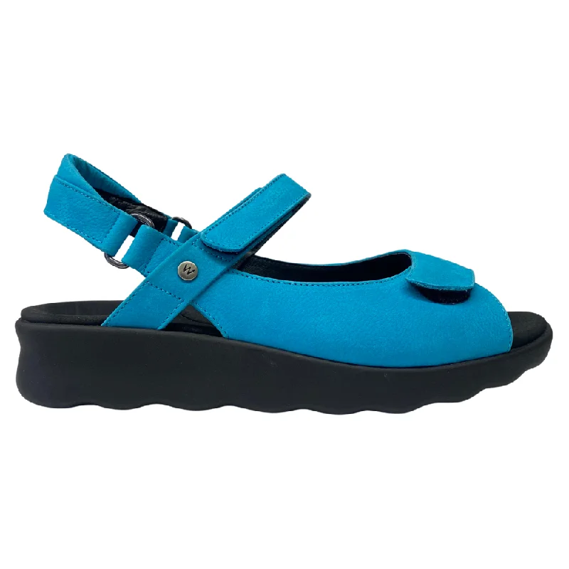 Wolky Pichu Turquoise Nubuck Sandal (Women's) Traditional Women's 