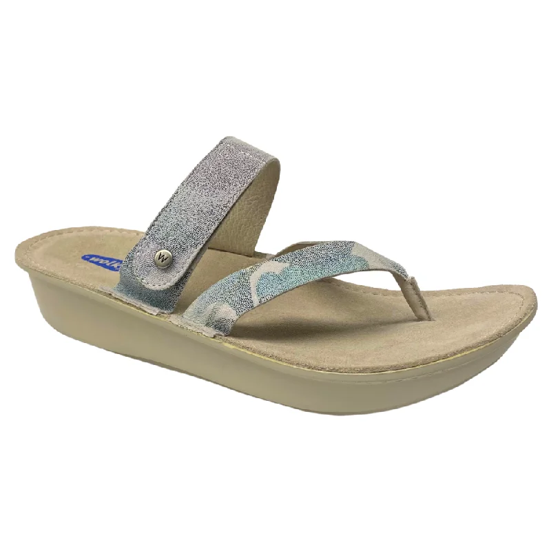 Wolky Tahiti Aqua Flower Print Leather Sandal (Women's) Australian Beach