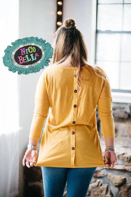 Mustard Back Button Shirt